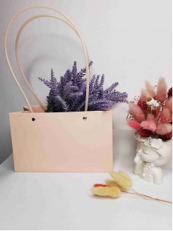 Сумка прямоугольная флористическая 22*13,5*10,5см (светло-розовый)